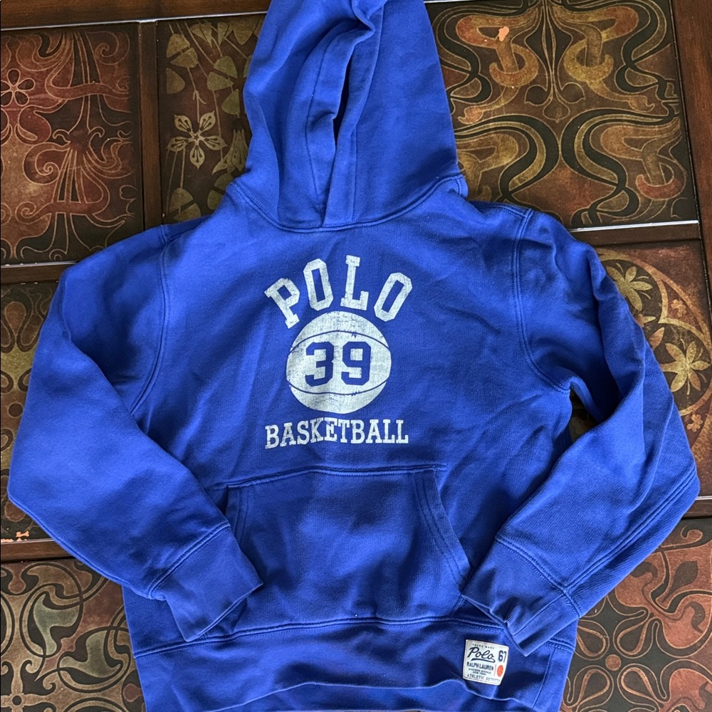 Polo by Ralph Lauren Royal Blue Basketball Hoodie with White Logo